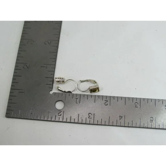 Vintage Silvertone Huggie Pierced Earring Hoop Silver Tone 52181 - Picture 2 of 7